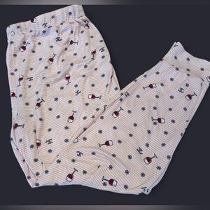 Wine Glass Print women’s pj’s